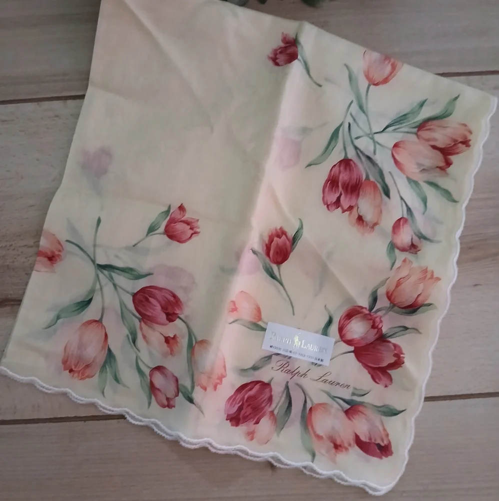 Ralph Lauren Tulip Print Handkerchief! A True Beauty! Beautiful Piece! - Picture 3 of 7